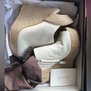 Gucci wedge espadrilles never worn size 37.5